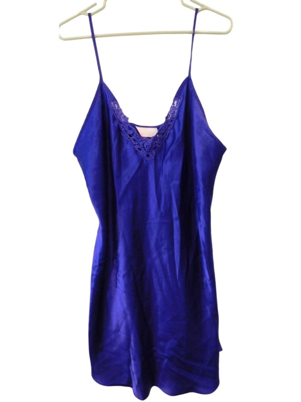 Vintage Sears Just For Women 1X Purple Satin Nightgown Chemise Sleepwear Nightie